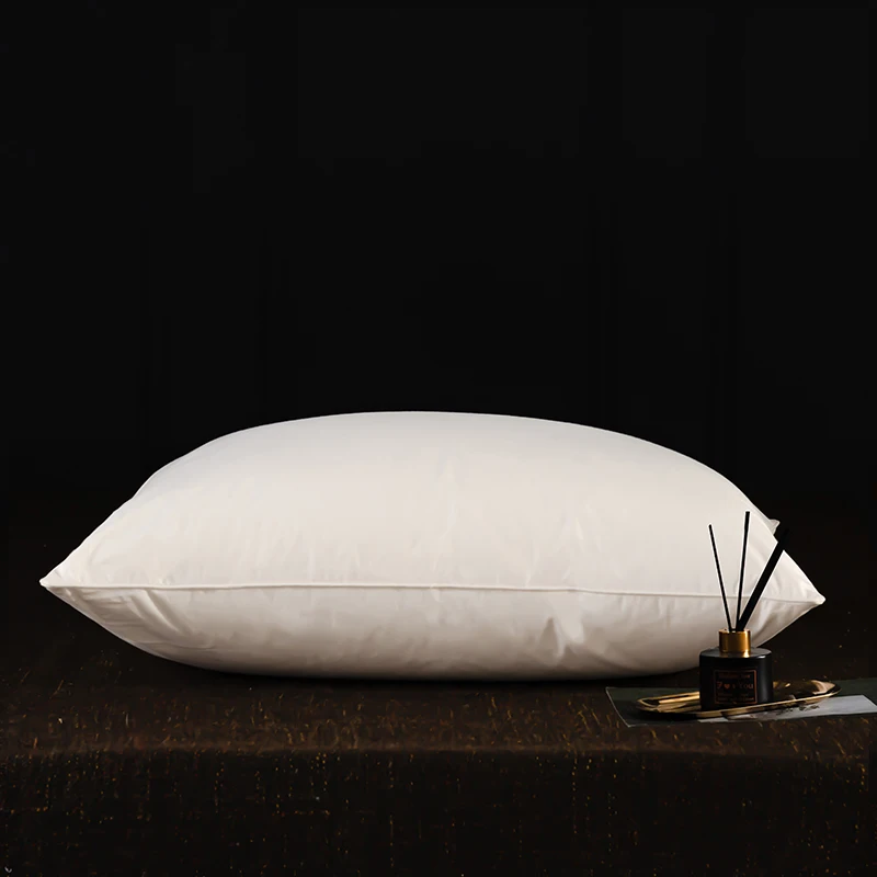 Goose Down Feather Pillows Luxury Protect Neck Spine Pillow 100% Cotton Cover Slow Rebound 1pc Soft Comfort Pillow for Sleeping
