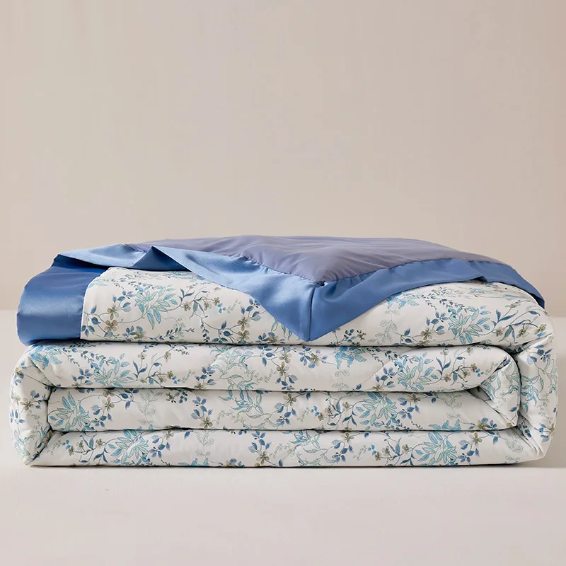 Fashion Cooling Blanket for Bed Silky Air Condition Lightweight Cooled Summer Quilt with Nylon Bamboo Fabric Cooling Comforter