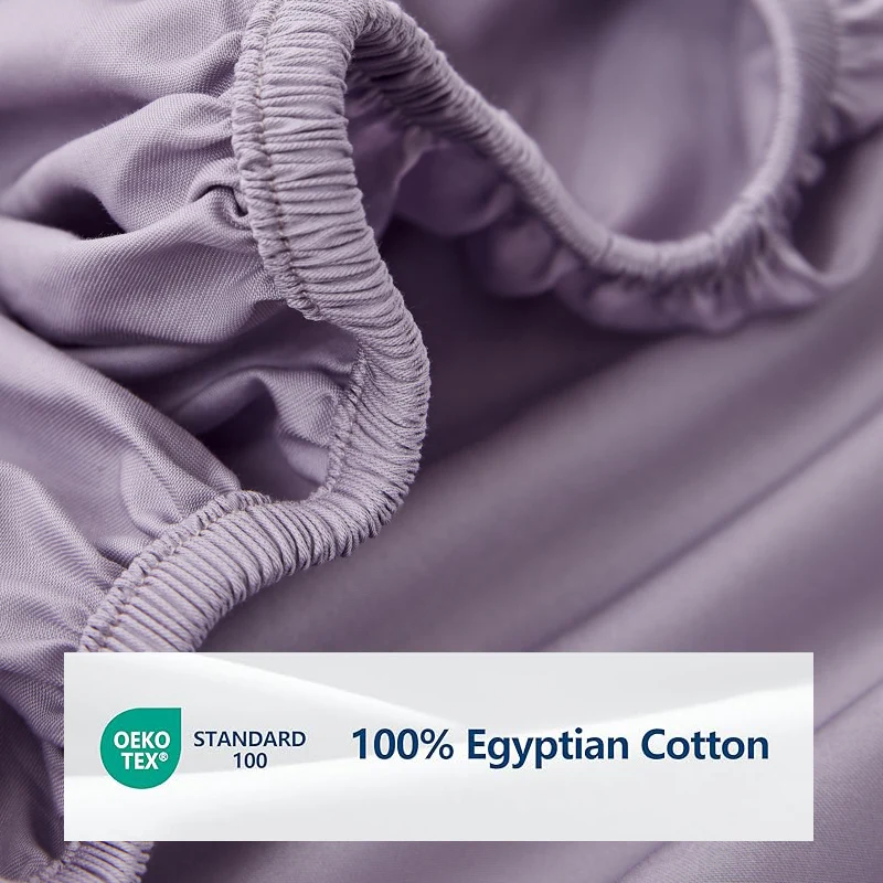 High End Egyptian Cotton Fitted Sheet with Elastic Bands Non Slip Adjustable Mattress Covers for Single Double Queen King Bed
