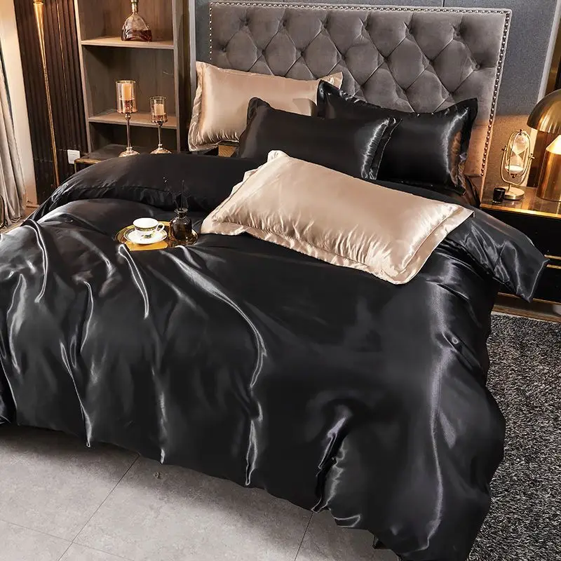 WASART Luxury satin rayon bedding set summer white duvet cover single double queen king size quilt cover 150/180 comforter cover