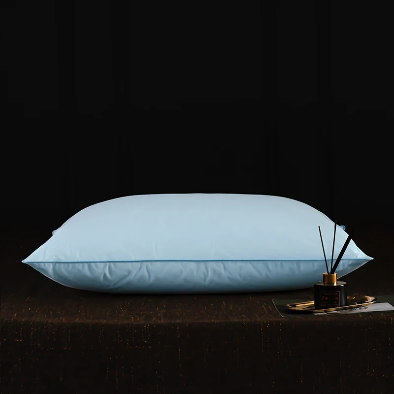Goose Down Feather Pillows Luxury Protect Neck Spine Pillow 100% Cotton Cover Slow Rebound 1pc Soft Comfort Pillow for Sleeping
